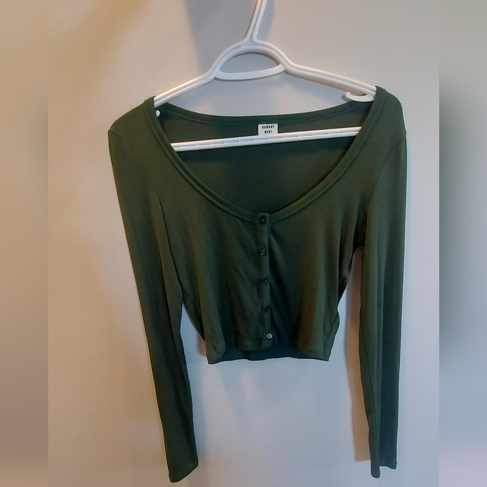 Sunday Best Ribbed Henley- Size Small - Picture 1 of 3